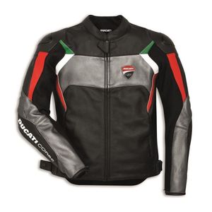 Kurtka motocyklowa Ducati Corse C3, męska, kolor czarny/srebrny