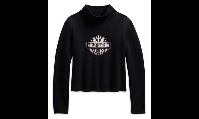 国内最安値！ Pullover Turtleneck Logo Harley-Davidson - Beauty Black トップス